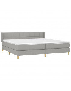 Giroletto a Molle con Materasso Grigio Chiaro 200x200cm Tessuto 2