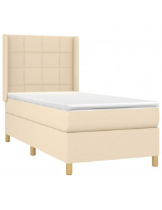 Giroletto a Molle con Materasso Crema 90x190 cm in Tessuto 2