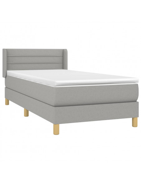 Giroletto a Molle con Materasso Grigio Chiaro 80x200 cm Tessuto
