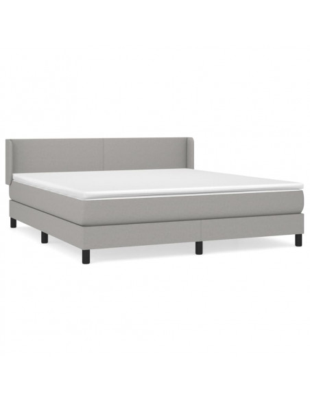 Giroletto a Molle con Materasso Grigio Chiaro180x200 cm Tessuto
