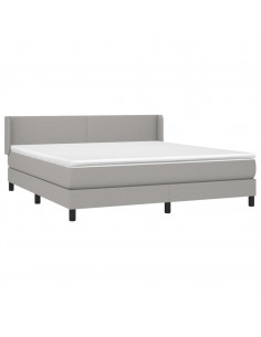 Giroletto a Molle con Materasso Grigio Chiaro180x200 cm Tessuto 2