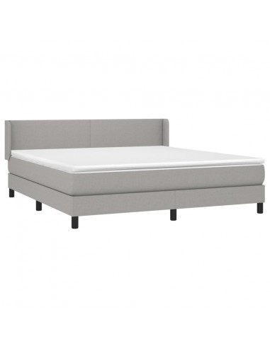 Giroletto a Molle con Materasso Grigio Chiaro180x200 cm Tessuto