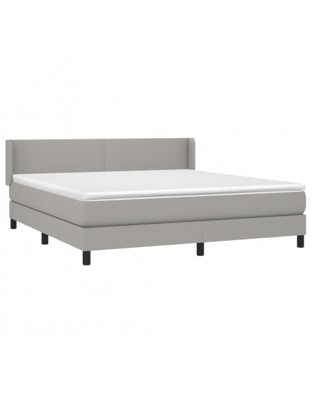 Giroletto a Molle con Materasso Grigio Chiaro180x200 cm Tessuto