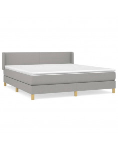 Giroletto a Molle con Materasso Grigio Chiaro180x200 cm Tessuto