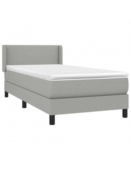 Giroletto a Molle con Materasso Grigio Chiaro 90x190 cm Tessuto