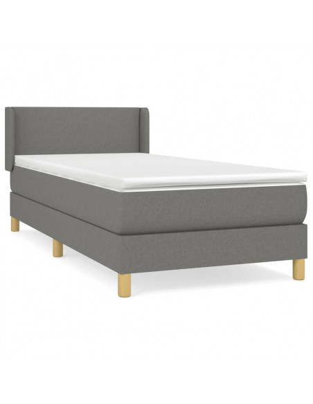 Giroletto a Molle con Materasso Grigio Scuro 80x200 cm Tessuto