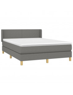 Giroletto a Molle con Materasso Grigio Scuro 140x200cm Tessuto 2