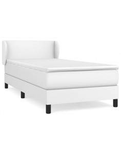 Giroletto a Molle con Materasso Bianco 90x200 cm in Similpelle