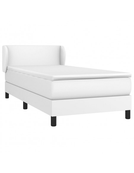 Giroletto a Molle con Materasso Bianco 90x200 cm in Similpelle
