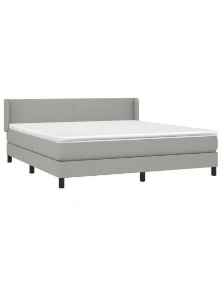 Giroletto a Molle con Materasso Grigio Chiaro160x200 cm Tessuto