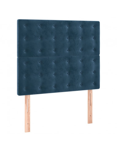 Giroletto a Molle con Materasso Blu Scuro 100x200 cm in Velluto