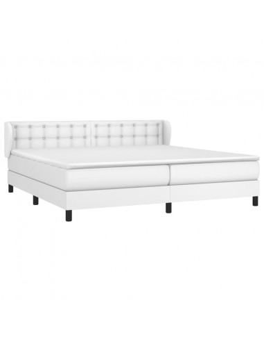 Giroletto a Molle con Materasso Bianco 200x200cm in Similpelle