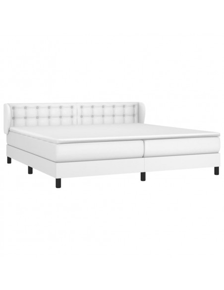 Giroletto a Molle con Materasso Bianco 200x200cm in Similpelle