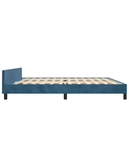 Giroletto con Testiera Blu Scuro 200x200 cm in Velluto