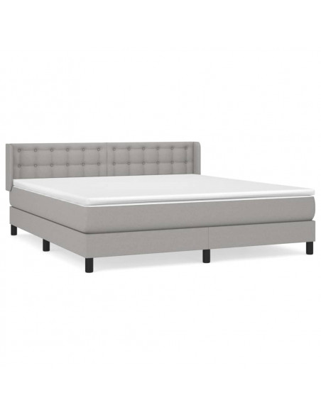 Giroletto a Molle con Materasso Grigio Chiaro180x200 cm Tessuto