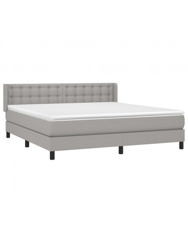 Giroletto a Molle con Materasso Grigio Chiaro180x200 cm Tessuto