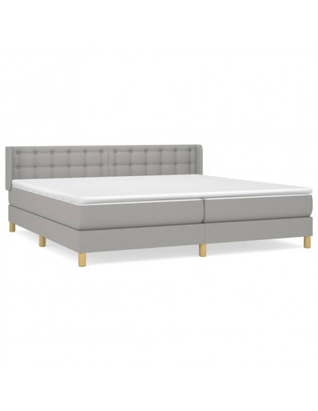 Giroletto a Molle con Materasso Grigio Chiaro180x200 cm Tessuto