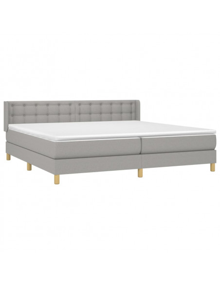 Giroletto a Molle con Materasso Grigio Chiaro180x200 cm Tessuto