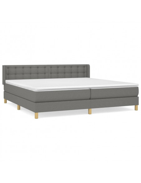 Giroletto a Molle con Materasso Grigio Scuro 180x200 cm Tessuto