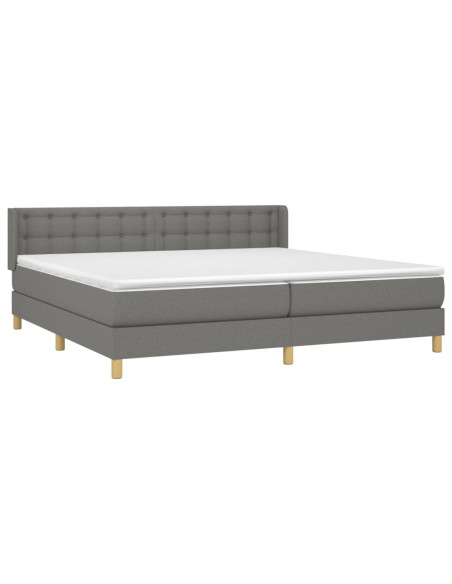 Giroletto a Molle con Materasso Grigio Scuro 180x200 cm Tessuto