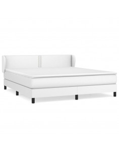 Giroletto a Molle con Materasso Bianco 180x200 cm in Similpelle