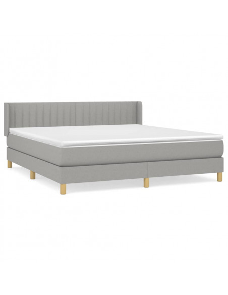 Giroletto a Molle con Materasso Grigio Chiaro160x200 cm Tessuto
