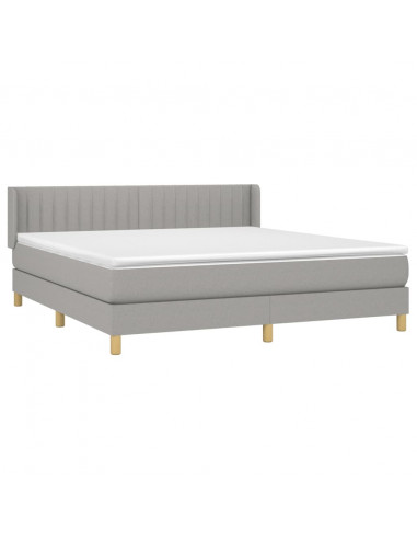 Giroletto a Molle con Materasso Grigio Chiaro160x200 cm Tessuto