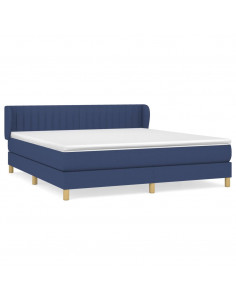 Giroletto a Molle con Materasso Blu 160x200 cm in Tessuto