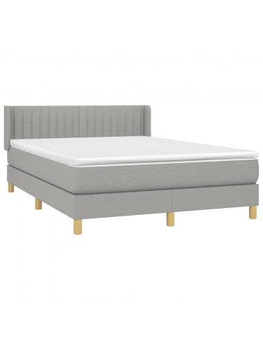 Giroletto a Molle con Materasso Grigio Chiaro 140x190cm Tessuto