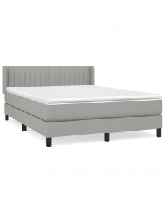 Giroletto a Molle con Materasso Grigio Chiaro 140x190cm Tessuto