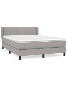 Giroletto a Molle con Materasso Grigio Chiaro 140x200cm Tessuto