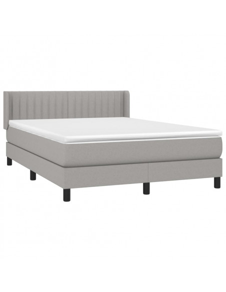 Giroletto a Molle con Materasso Grigio Chiaro 140x200cm Tessuto