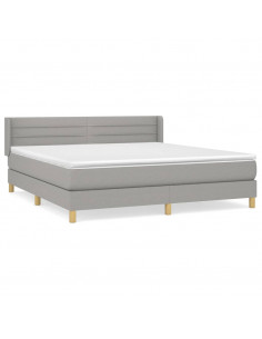 Giroletto a Molle con Materasso Grigio Chiaro180x200 cm Tessuto