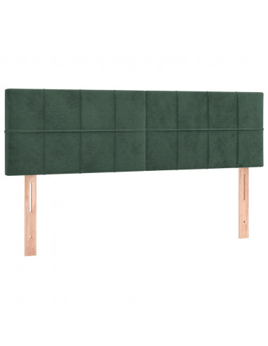 Giroletto a Molle con Materasso Verde Scuro 140x200 cm Velluto