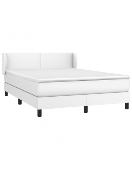Giroletto a Molle con Materasso Bianco 140x190 cm in Similpelle