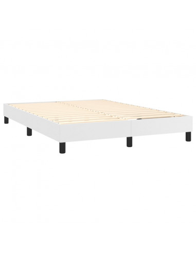 Giroletto a Molle con Materasso Bianco 140x190 cm in Similpelle