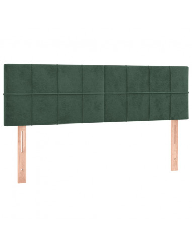 Giroletto a Molle con Materasso Verde Scuro 140x190 cm Velluto