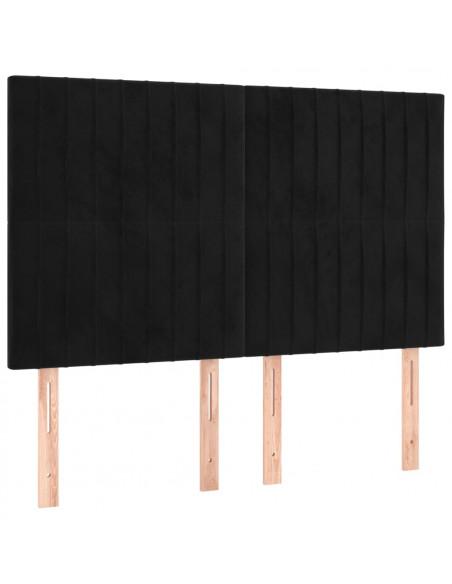 Giroletto a Molle con Materasso Nero 140x190 cm in Velluto