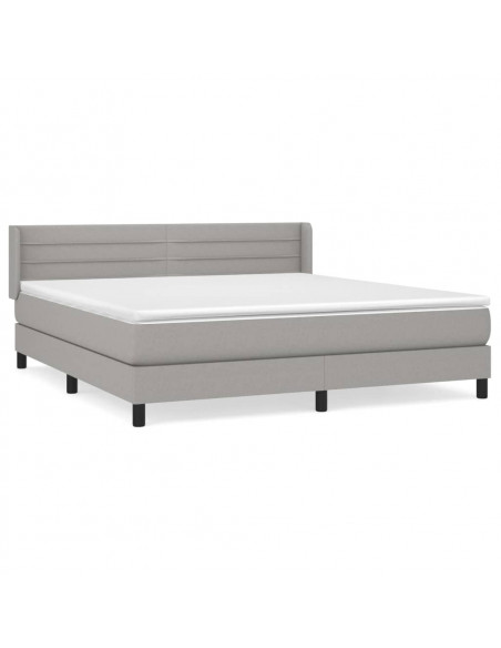 Giroletto a Molle con Materasso Grigio Chiaro180x200 cm Tessuto