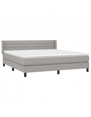 Giroletto a Molle con Materasso Grigio Chiaro180x200 cm Tessuto