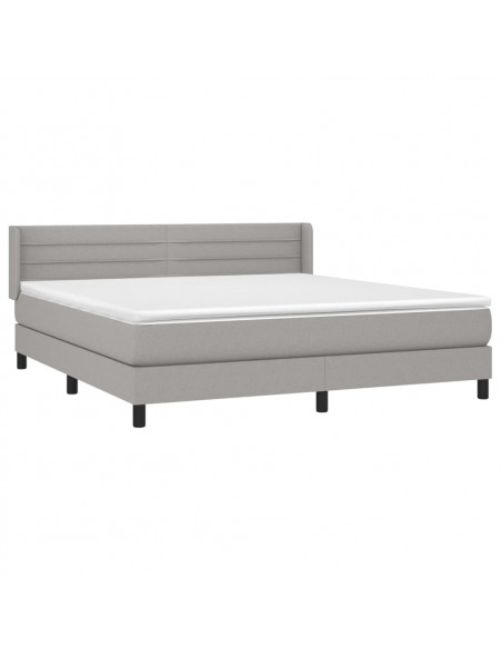 Giroletto a Molle con Materasso Grigio Chiaro180x200 cm Tessuto