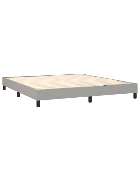 Giroletto a Molle con Materasso Grigio Chiaro180x200 cm Tessuto