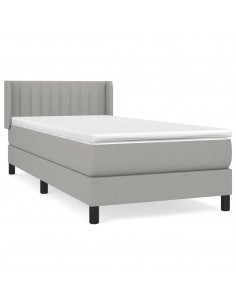 Giroletto a Molle con Materasso Grigio Chiaro 90x190 cm Tessuto