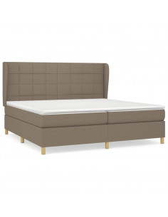 Giroletto a Molle con Materasso Tortora 200x200 cm in Tessuto