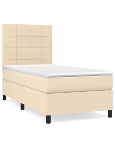 Giroletto a Molle con Materasso Crema 80x200 cm inTessuto