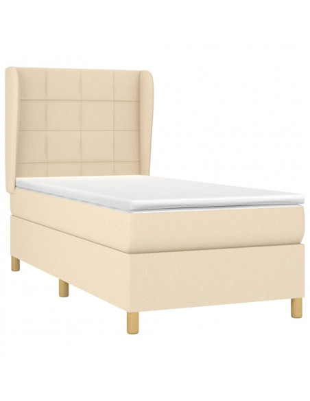 Giroletto a Molle con Materasso Crema 80x200 cm inTessuto