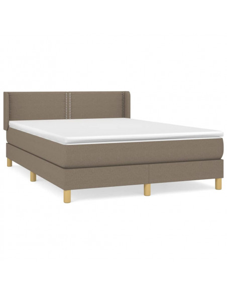 Giroletto a Molle con Materasso Tortora 140x190 cm in Tessuto
