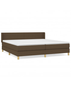 Giroletto a Molle con Materasso Marrone Scuro 200x200cm Tessuto