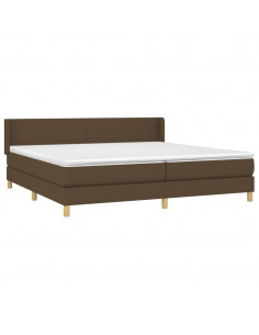 Giroletto a Molle con Materasso Marrone Scuro 200x200cm Tessuto 2