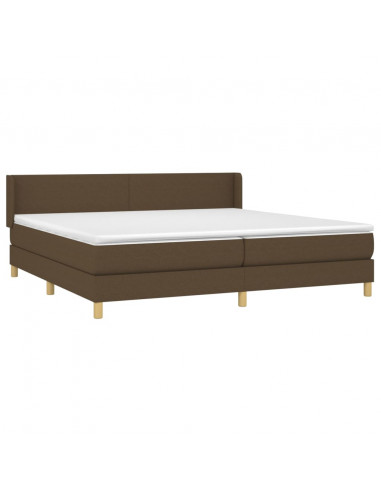 Giroletto a Molle con Materasso Marrone Scuro 200x200cm Tessuto